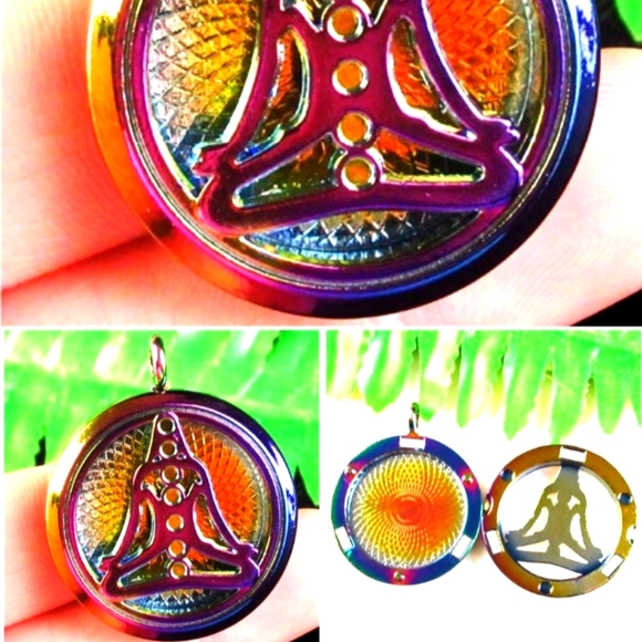 New Rainbow Hematite Yoga Open Design Pendant. - Picture 1 of 4